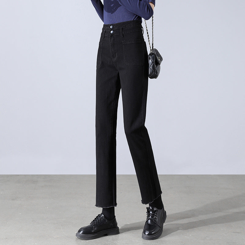 Trendy Fashion All-match Loose Straight Casual Nine-point Cigarette Pants