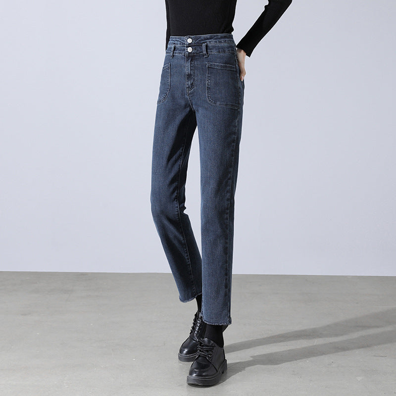Trendy Fashion All-match Loose Straight Casual Nine-point Cigarette Pants