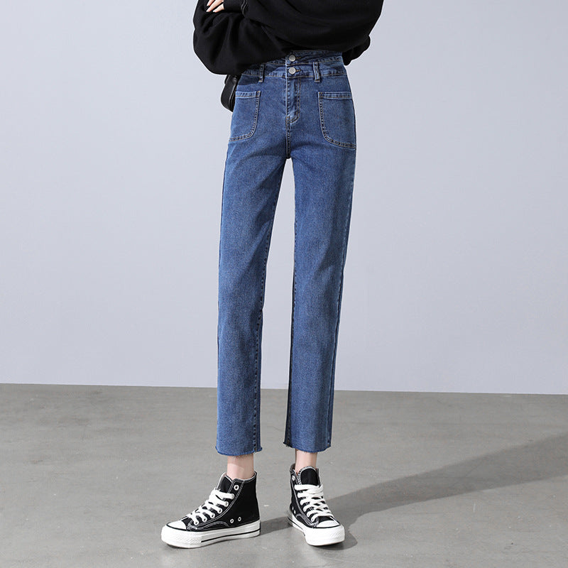 Trendy Fashion All-match Loose Straight Casual Nine-point Cigarette Pants