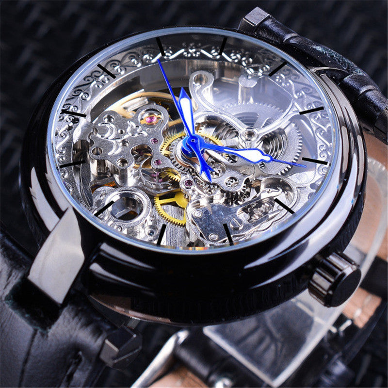 Dynamic Mechanical Watch Hollow Leather Belt Men's Watch