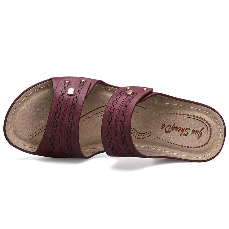 Kvinders Casual Komfortable Sandaler med Tyk Hæl