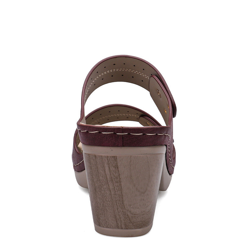 Kvinders Casual Komfortable Sandaler med Tyk Hæl