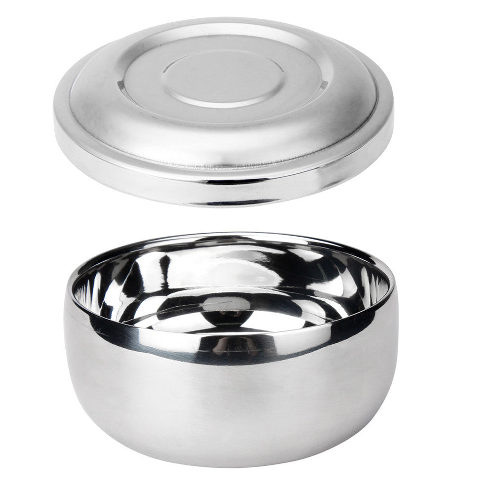 Men'S Silver Shaving Soap Bowl Stainless Steel Shaving Soap Bowl Shaving Brush Holder