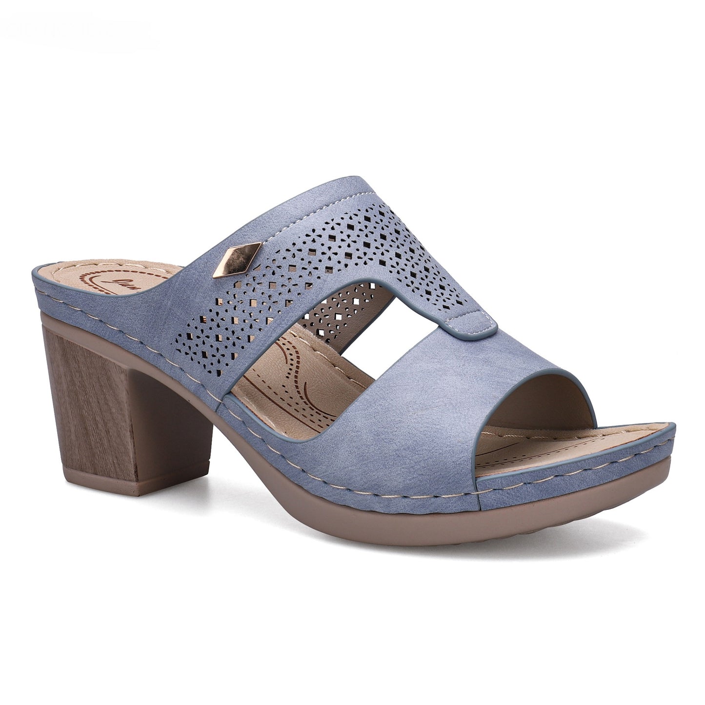 Chunky Heel Roman Cutout Fish Mouth Sandals