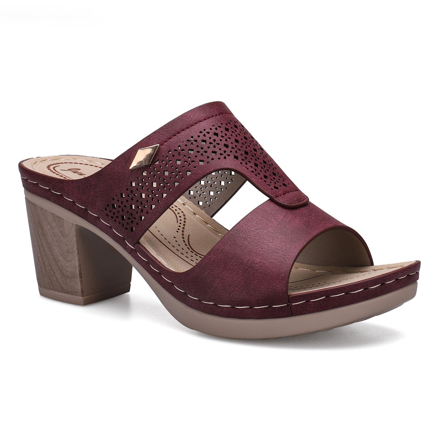 Chunky Heel Roman Cutout Fish Mouth Sandals