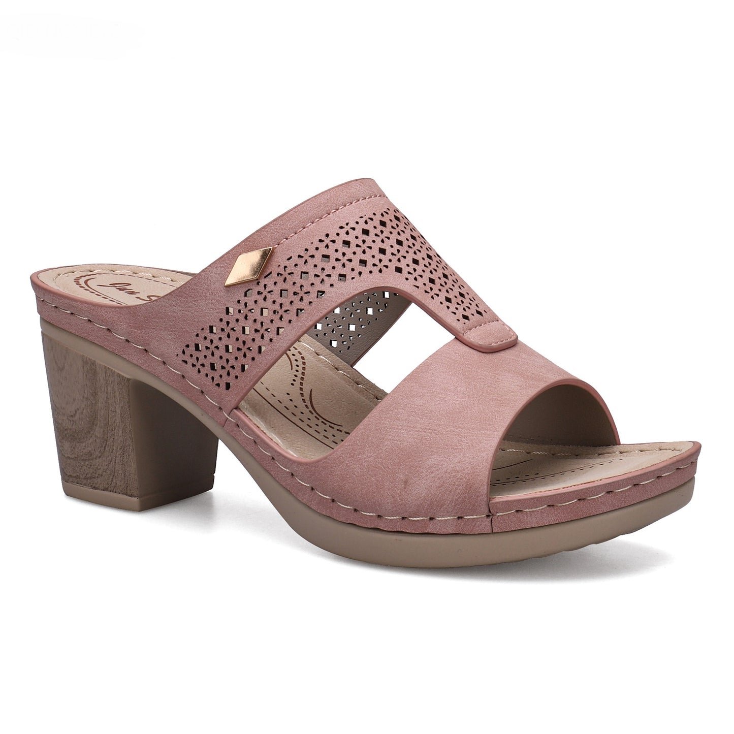 Chunky Heel Roman Cutout Fish Mouth Sandals