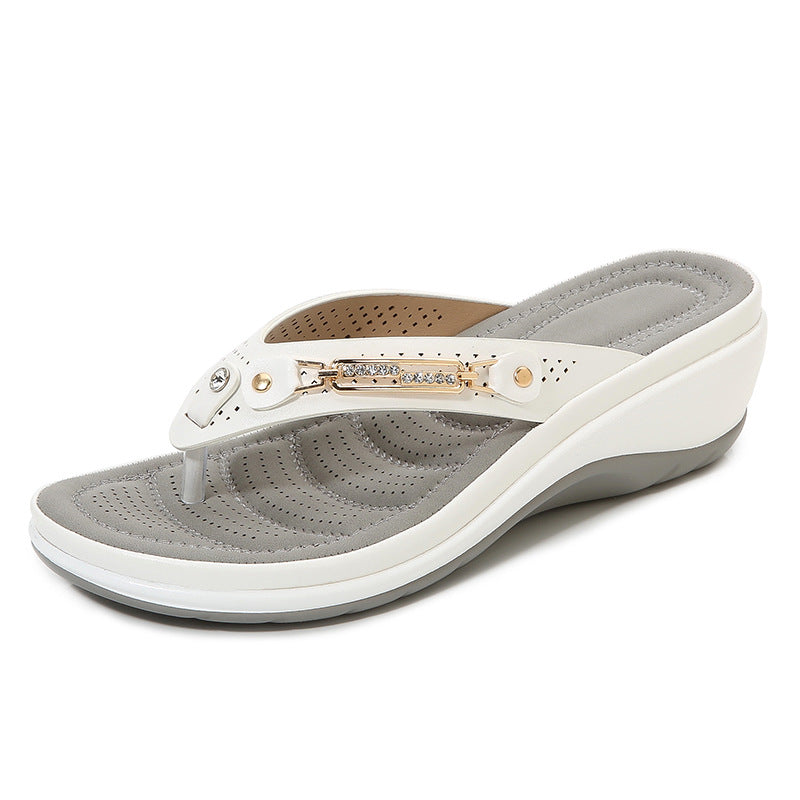 Sandaler Dame Metalspænde Strand Net Røde Sandaler