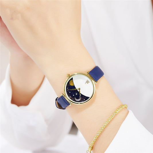 Sun And Moon Star Aurora Borealis Quartz Watch