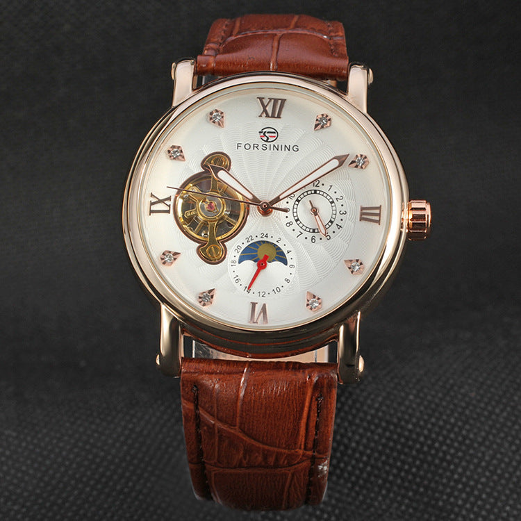 Diamond Mechanical Watch Star Sun Hollow Machinery