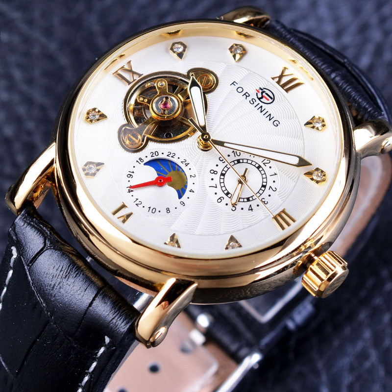 Diamond Mechanical Watch Star Sun Hollow Machinery