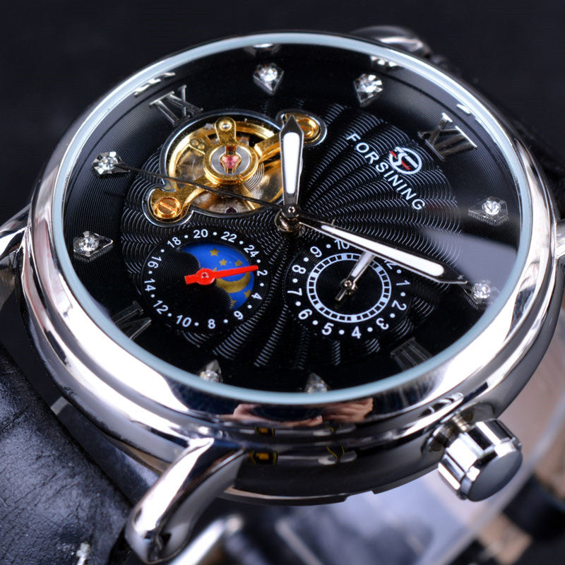 Diamond Mechanical Watch Star Sun Hollow Machinery