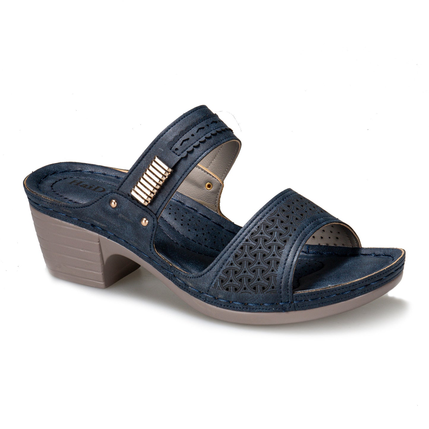European And American Style Hollow Thick Heel Slippers Women