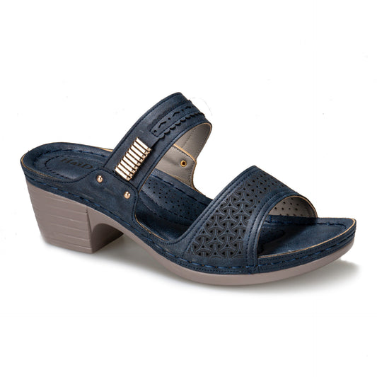 European And American Style Hollow Thick Heel Slippers Women