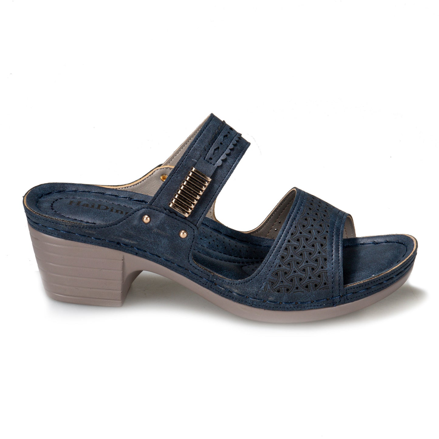 European And American Style Hollow Thick Heel Slippers Women