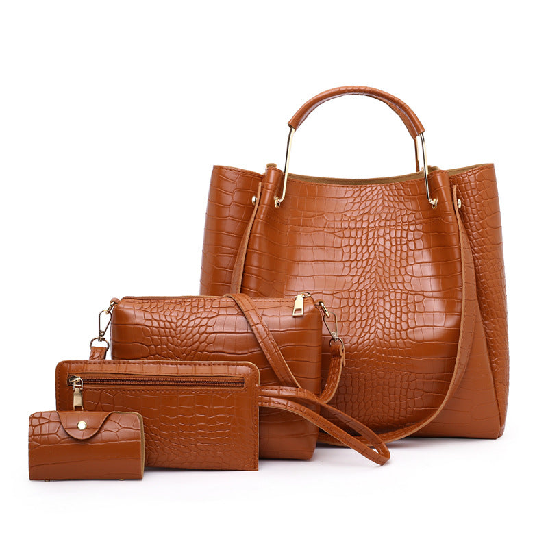 Picture-In-The-Mother Bag Four-Piece Pattern One-Shoulder Messenger Bag Handbag
