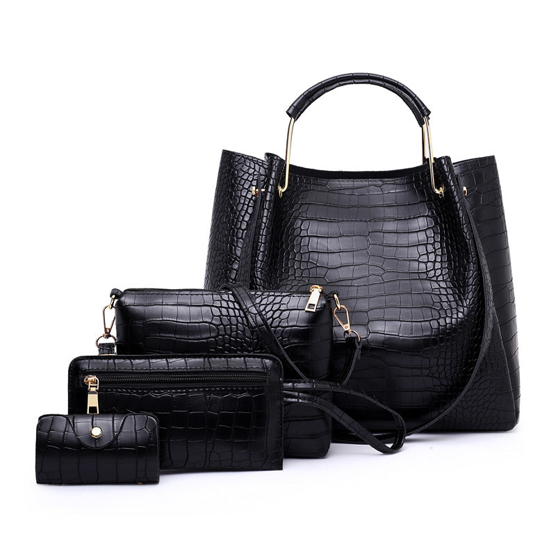 Picture-In-The-Mother Bag Four-Piece Pattern One-Shoulder Messenger Bag Handbag