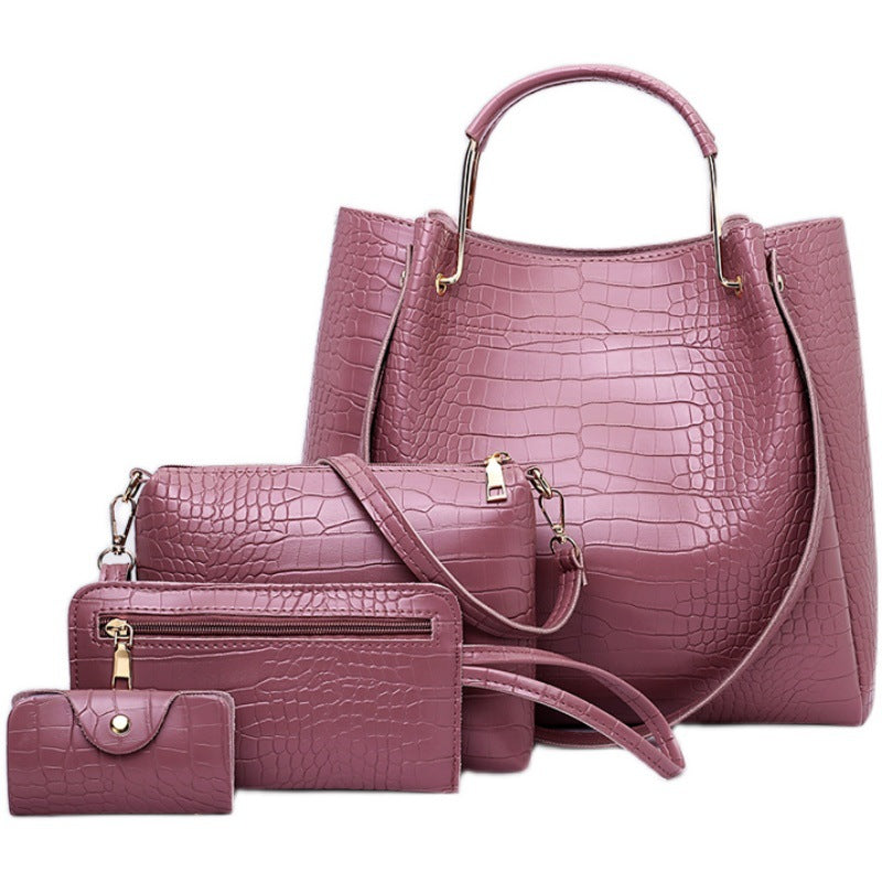Picture-In-The-Mother Bag Four-Piece Pattern One-Shoulder Messenger Bag Handbag