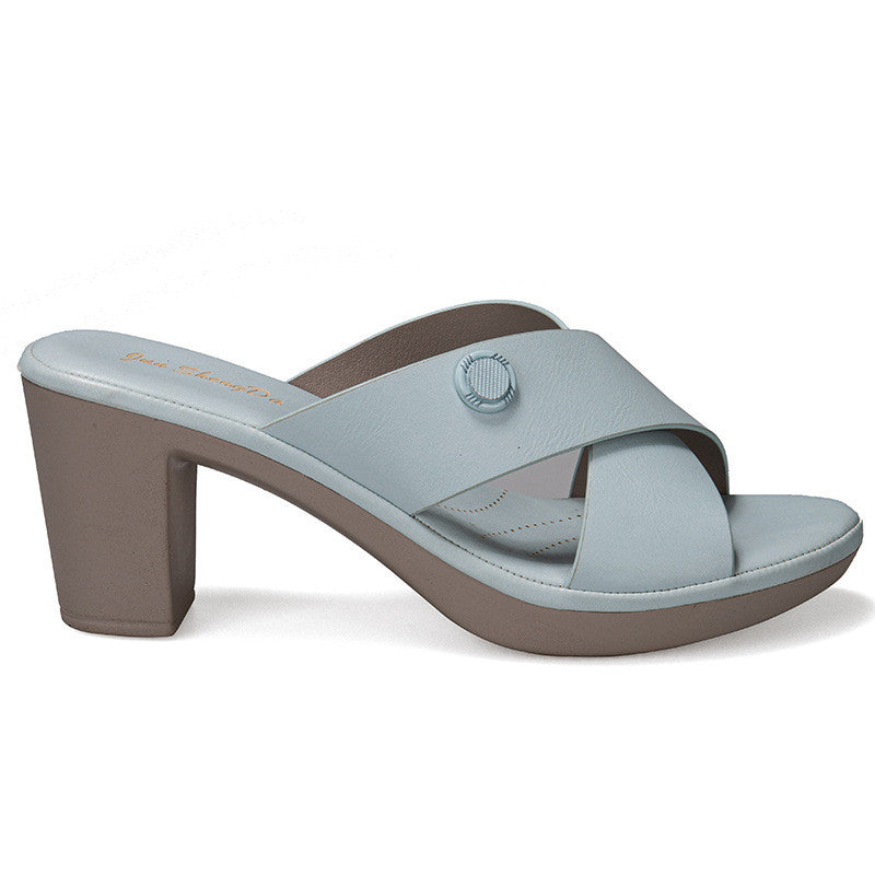 Foreign Trade Amazon Fashion Thick Heel High Heel Sandals