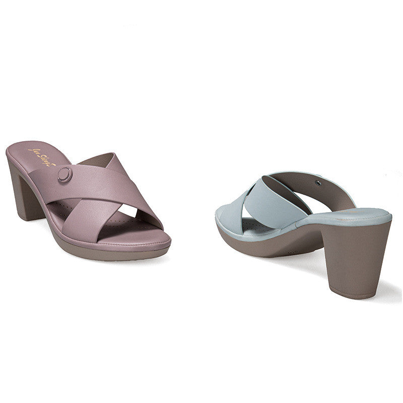 Foreign Trade Amazon Fashion Thick Heel High Heel Sandals