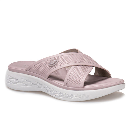 Spring And Autumn Beach Shoes Solid Color Slope Heel Slippers