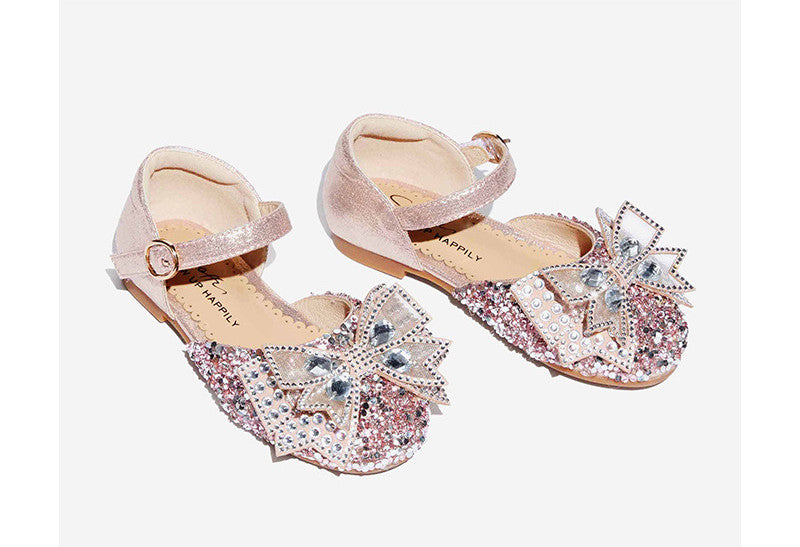 Children's High Heels Women's Rhinestone Girls Princess Shoes Catwalk Show Shoes