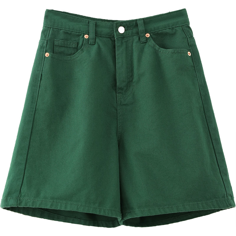 New Summer Small Tall Waist Slim Straight Five-Point Shorts Women