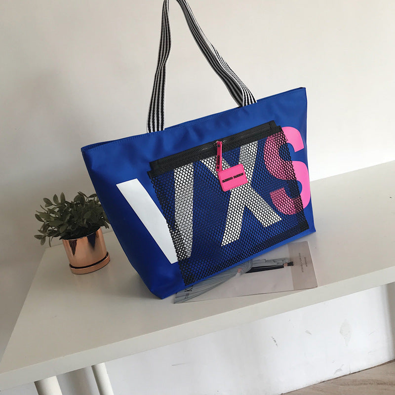 Aliwood Nyt Design Bogstav Dame Skuldertasker Trendy Vandtæt Tote Strandtaske Stor Kapacitet Kvinders Rejse Shoppingtasker