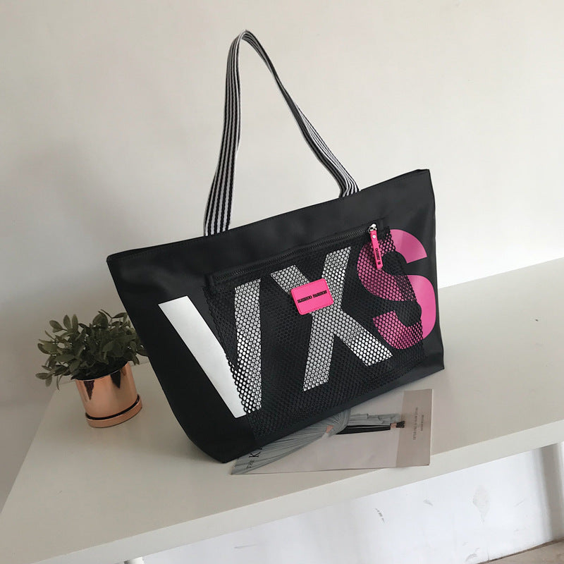 Aliwood Nyt Design Bogstav Dame Skuldertasker Trendy Vandtæt Tote Strandtaske Stor Kapacitet Kvinders Rejse Shoppingtasker