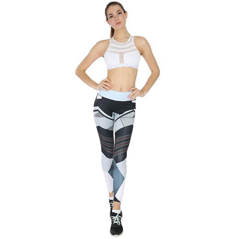 Yoga Pants Digital Honeycomb Print Hip Lift Stretch High