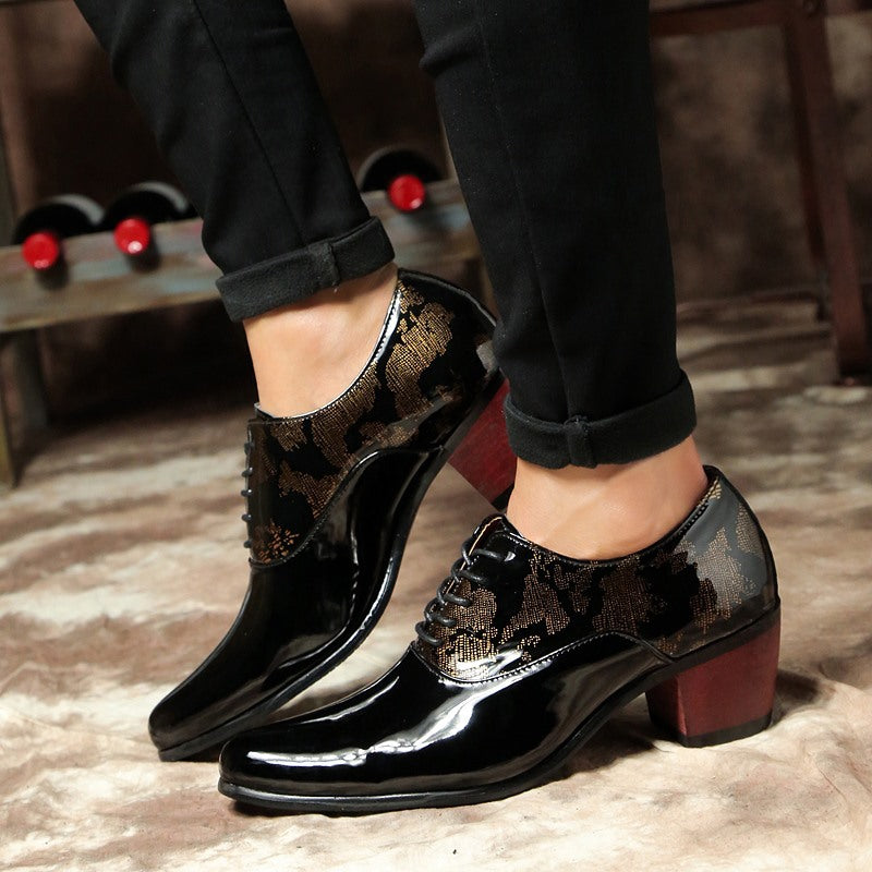 Men's High Heels Korean Style Trendy Pointed Toe Shoes
