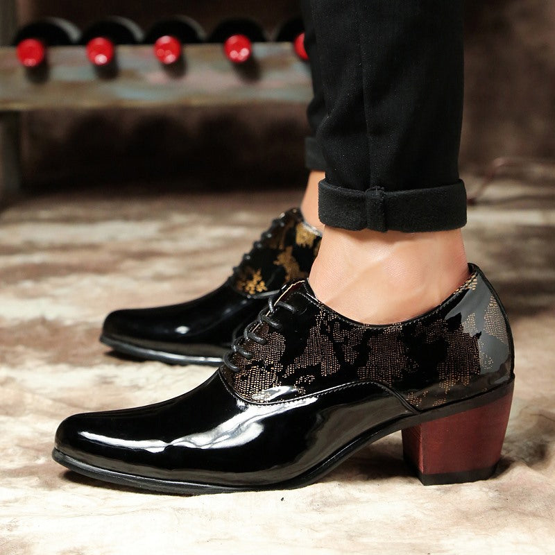 Men's High Heels Korean Style Trendy Pointed Toe Shoes