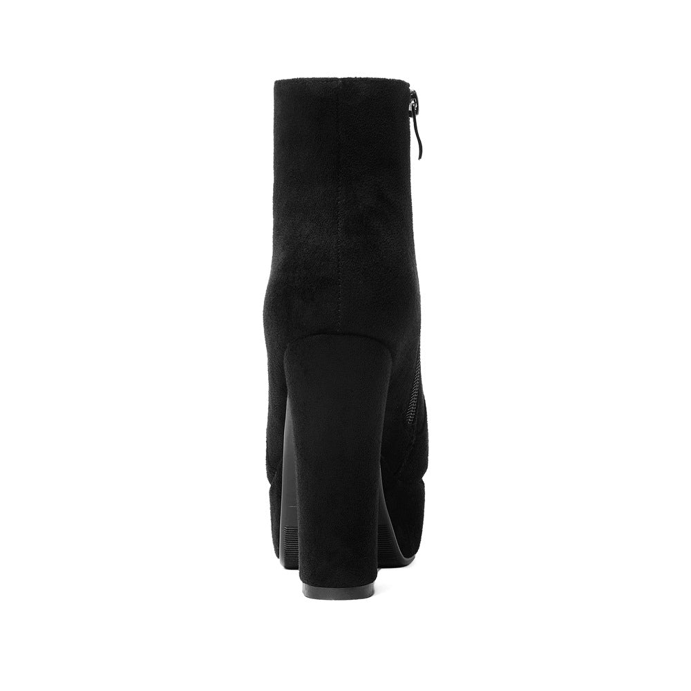 Shuitai Martin Boots Women's Thick Heel High Heel Size