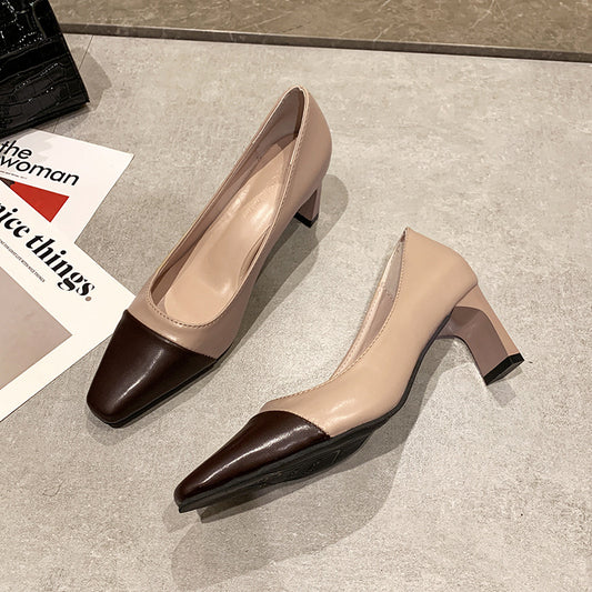 Spring New Fashion All Match Square Toe Ladies Casual Shoes