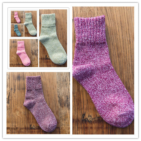 Women Socks Winter Thermal   5 Pairs  Thick Socks Cotton Breathable Female Solid Casual 3d Ladies Casual Home Socks