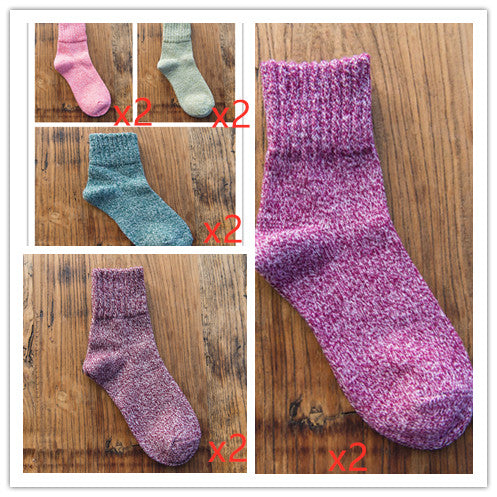 Women Socks Winter Thermal   5 Pairs  Thick Socks Cotton Breathable Female Solid Casual 3d Ladies Casual Home Socks