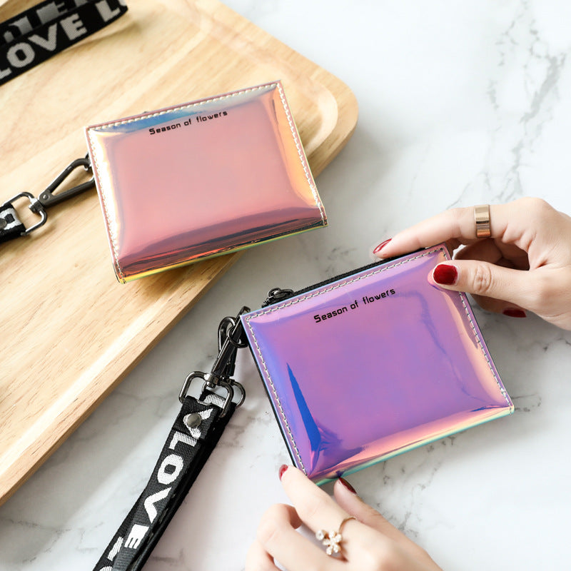 Portefeuille en simili cuir brillant