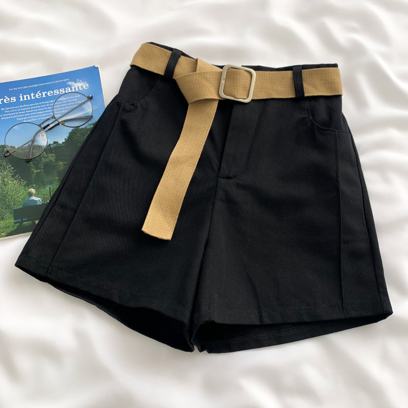 High Waist Slim Denim Shorts Wide Leg Pants
