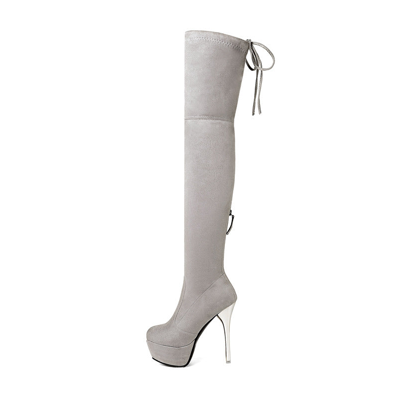 Women'S Stretch Boots With Thin Legs