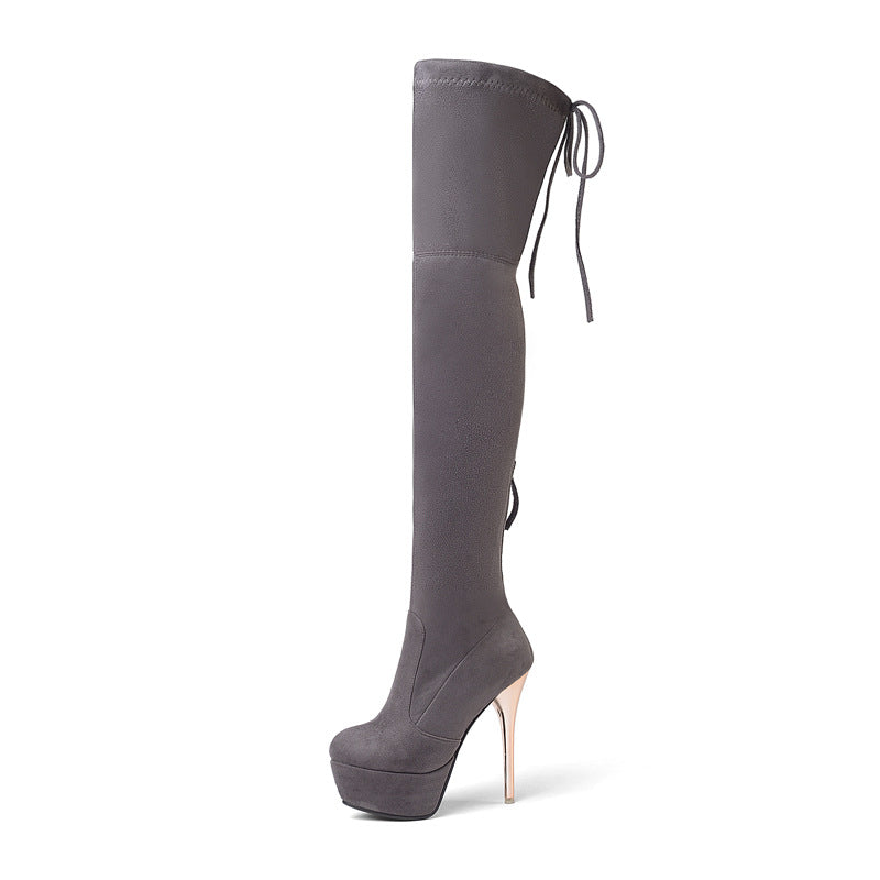 Women'S Stretch Boots With Thin Legs