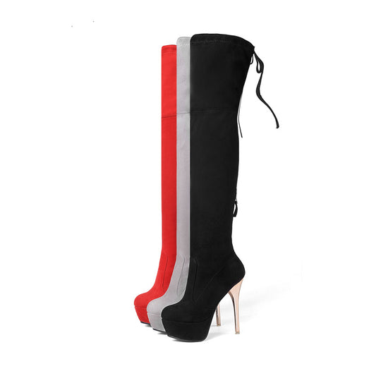 Women'S Stretch Boots With Thin Legs