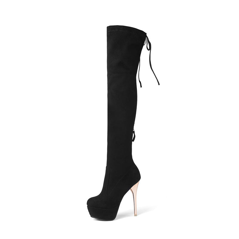Women'S Stretch Boots With Thin Legs