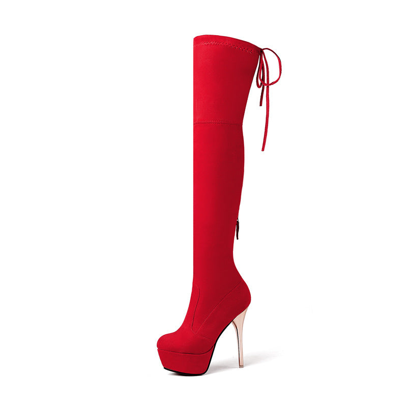 Women'S Stretch Boots With Thin Legs