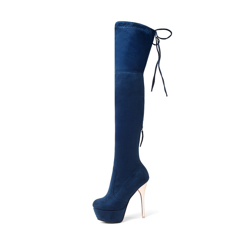 Women'S Stretch Boots With Thin Legs