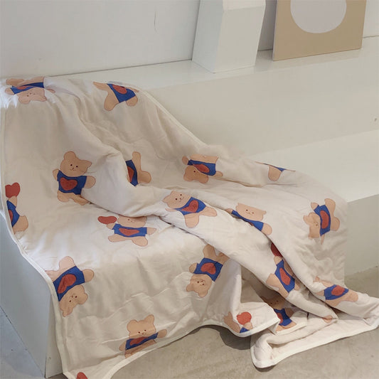 Julisa Original Independent Design Love Bear Air Conditioning Quilt Lunch Break Small Quilt Soft Blanket Shawl