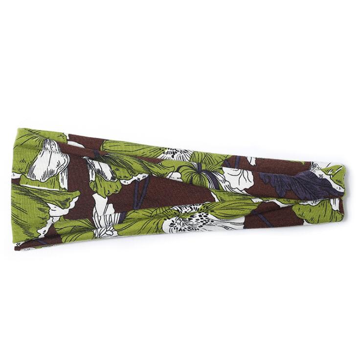 Europe And The United States New Sports Elastic Hair Band Women'S Yoga Running Sweat Absorption Floral Headband Hair Accessories