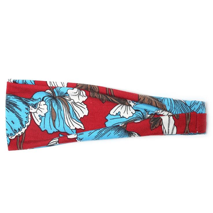 Europe And The United States New Sports Elastic Hair Band Women'S Yoga Running Sweat Absorption Floral Headband Hair Accessories