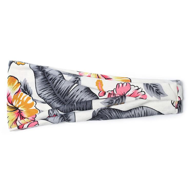 Europe And The United States New Sports Elastic Hair Band Women'S Yoga Running Sweat Absorption Floral Headband Hair Accessories