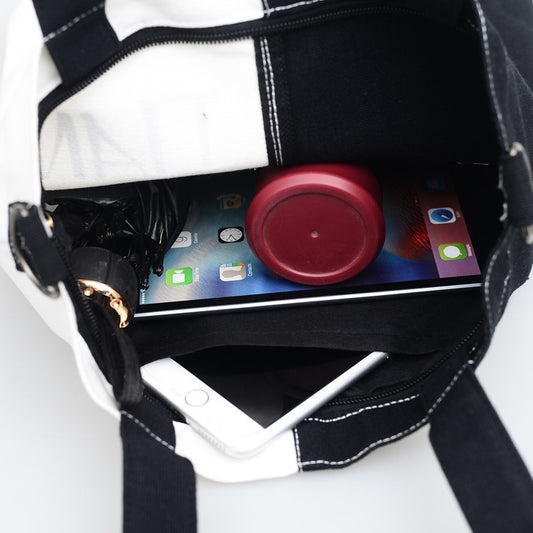 Canvas Shoulder Bag Women'S Fashion Fresh And Versatile Messenger Bucket Bag