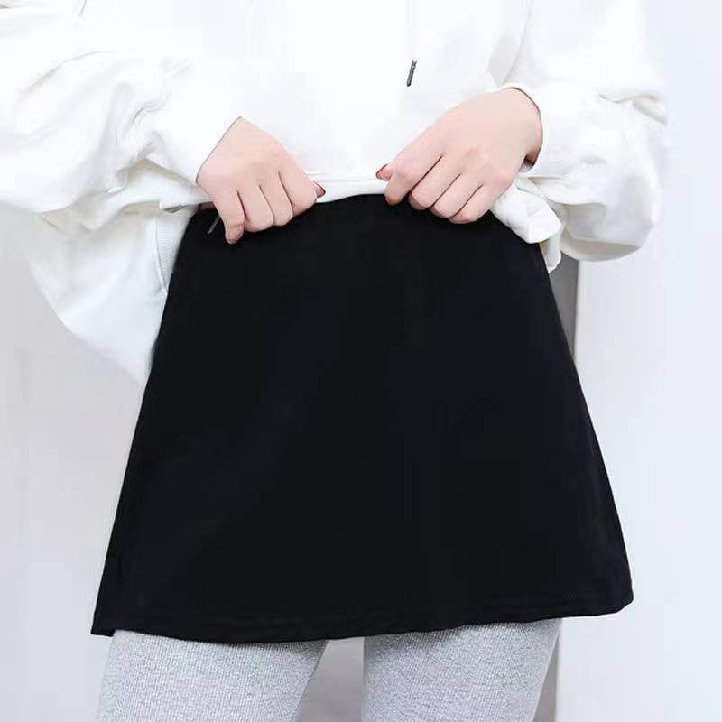 Sweatshirt Bottoming White Skirt Covering Butt