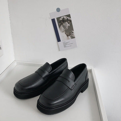 British Style Men's Black And White Color Matching Shoes